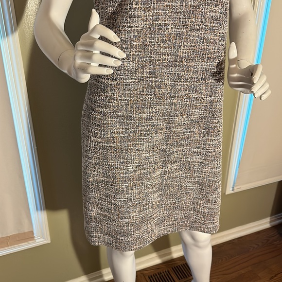 NWOT Calvin Klein Multi Boucle Career Sheath Shift Dress Short Sleeve Sz 12 - Picture 11 of 12